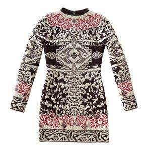 EMILIO PUCCI PETER DUNDAS BOHO JACQUARD KNIT SWEATER MINI DRESS SMALL